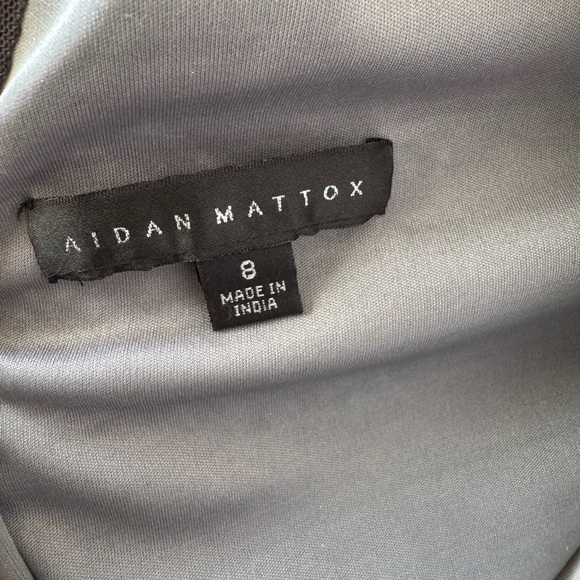 Aidan Mattox Silver Fully Sequined Party Dress Long Sleeve Mini Dress - Picture 5 of 7